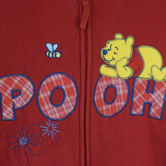 Vintage Disney Winnie the Pooh Fleece Zip Up Jacket Sweatshirt Warm Cozy Winter - Picture 4 of 6